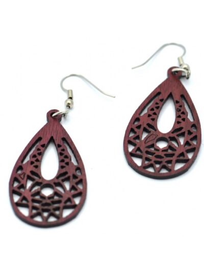 Bijoux en bois, Boucle d’oreille Eva, Amarante, www.LaTribu.shop Bijoux en bois, Boucle d’oreille Eva, Amarante, www.LaTribu.shop