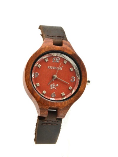 Montre en bois Carla, Palissandre et cuir, www.LaTribu.shop