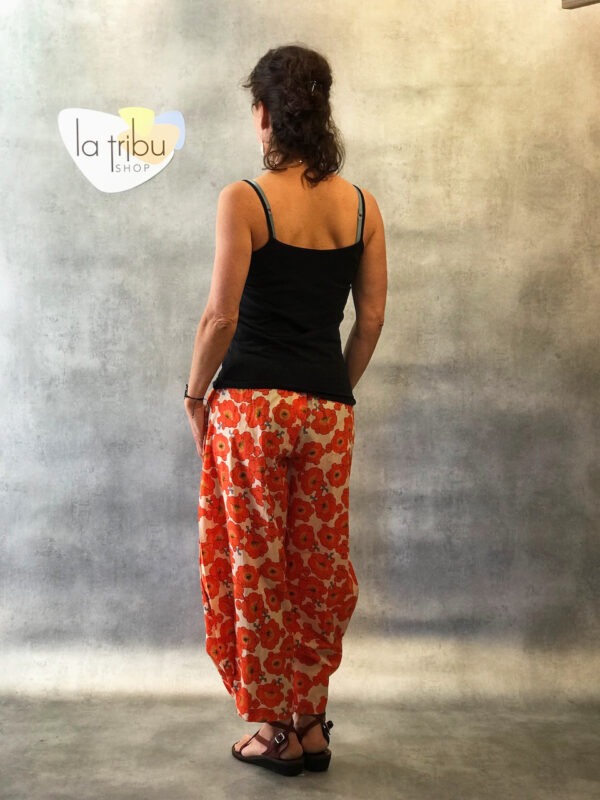Pantalon ample marque Kali Yog fleur orange