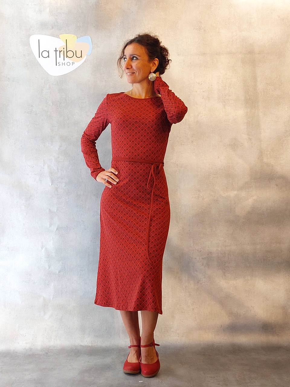 Robe longue hiver Tranquillo rouge
