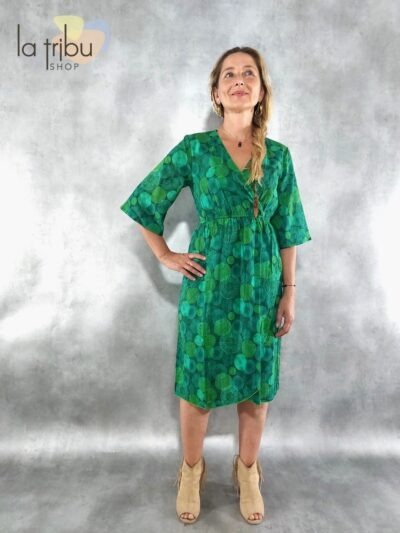 Robe Lalita Shirley, Aborigene vert, www.LaTribu.shop (1)
