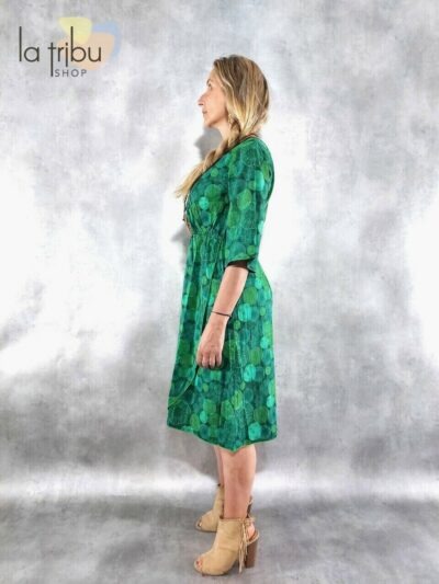 Robe tatoo verte manches 3/4 Lalita 2023