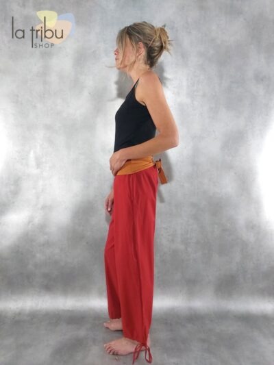 Beau pantalon de yoga rouge et or marque Kaliyog