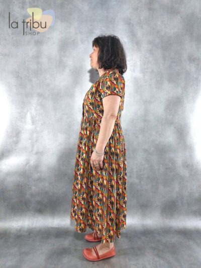 Belle robe coupe rétro imprimé Kali-Yog 2023