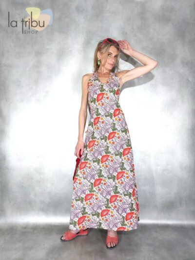 Belle robe longue imprime artiste vetement kali yog